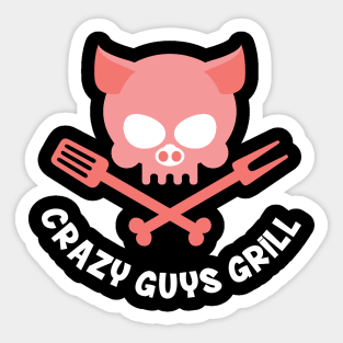 Crazy Guys Grill Pig 2 Sticker